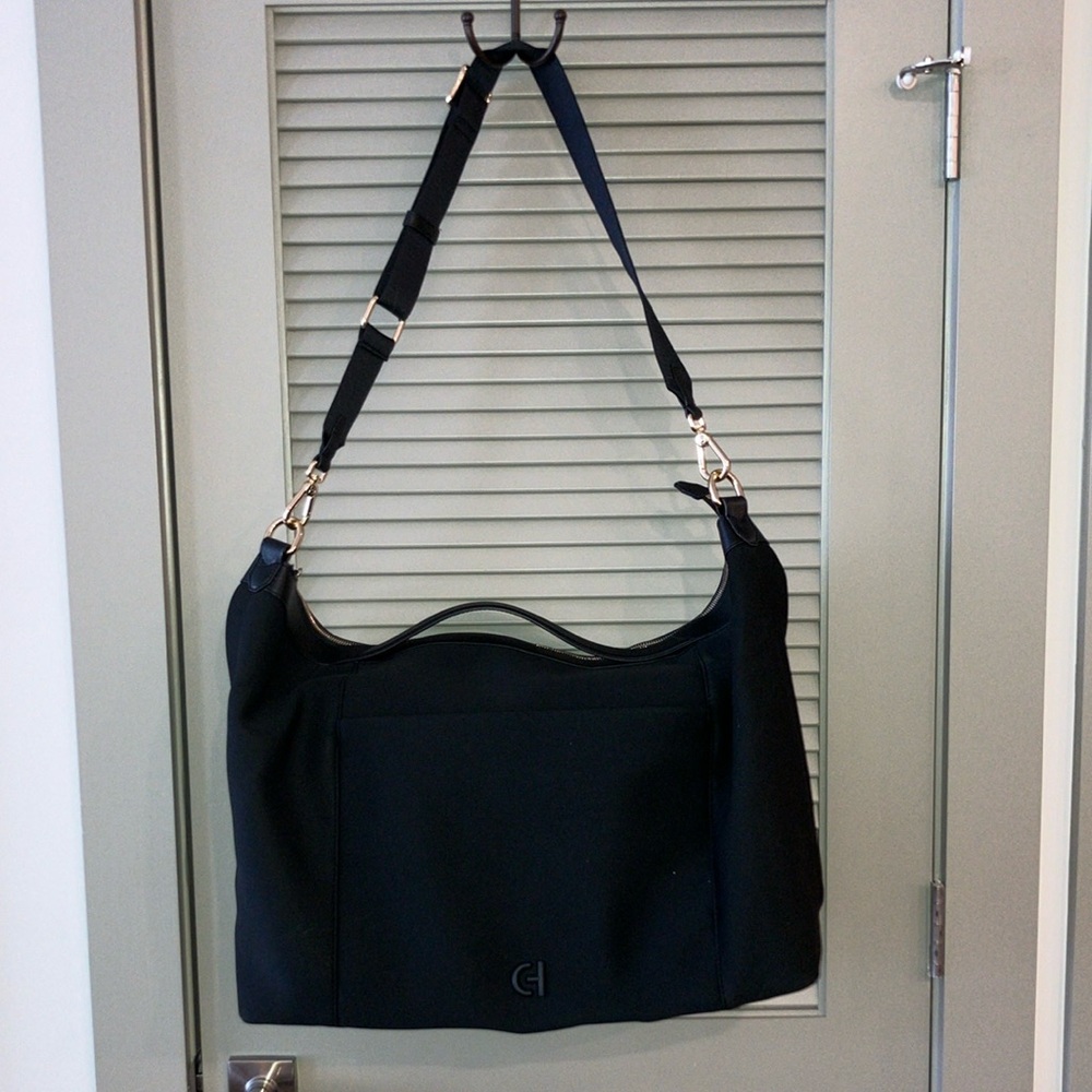 Cole Haan Black Shoulder Bag with Gold Hardware